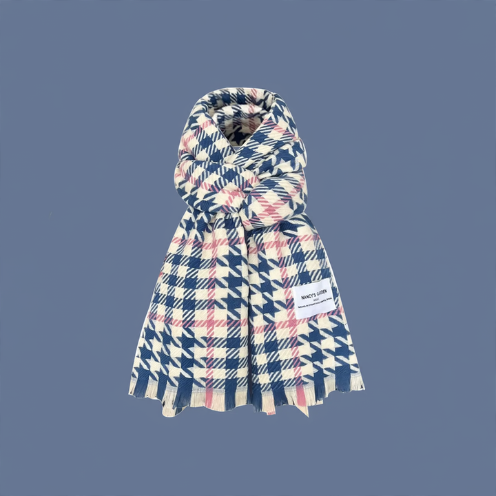 Fashionable scarf in small blue, various designs