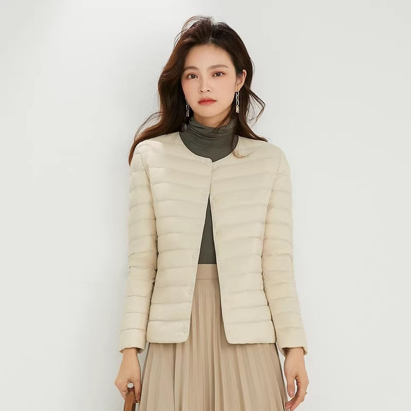 Lightweight, compressible down jacket for women