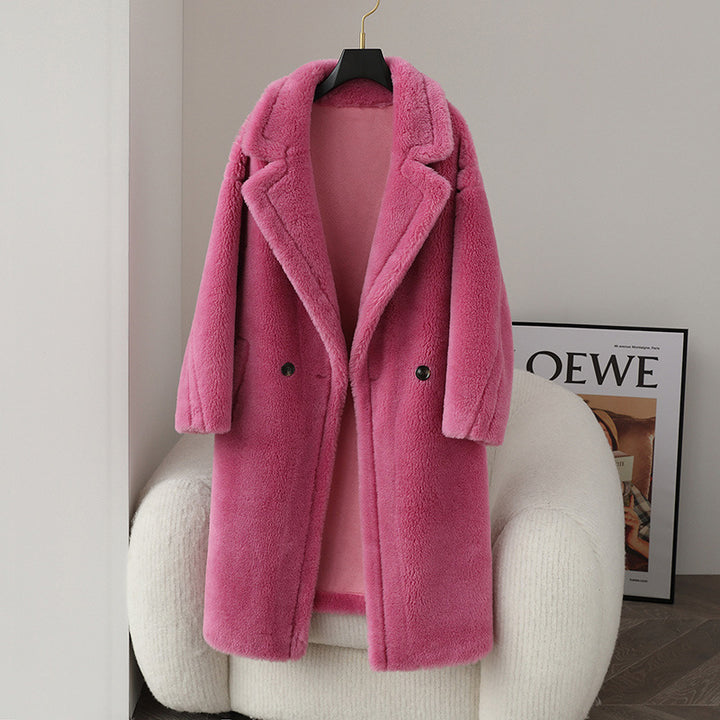 Relaxed women's winter coat made of virgin wool
