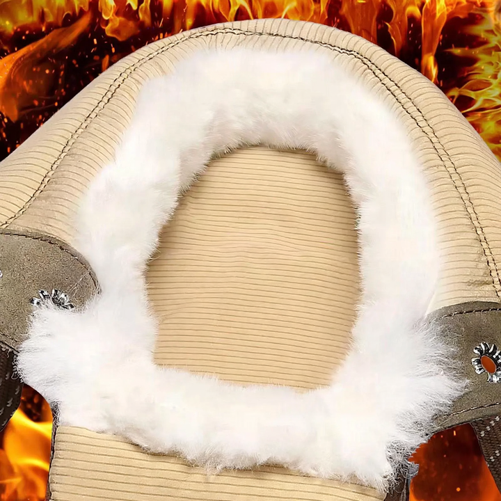 Fleece-lined men's winter boots made of lambskin