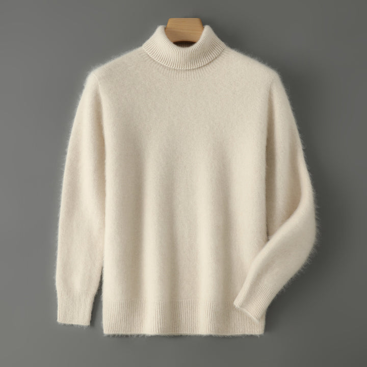 Men's sweater made of 100% wool with stand-up collar