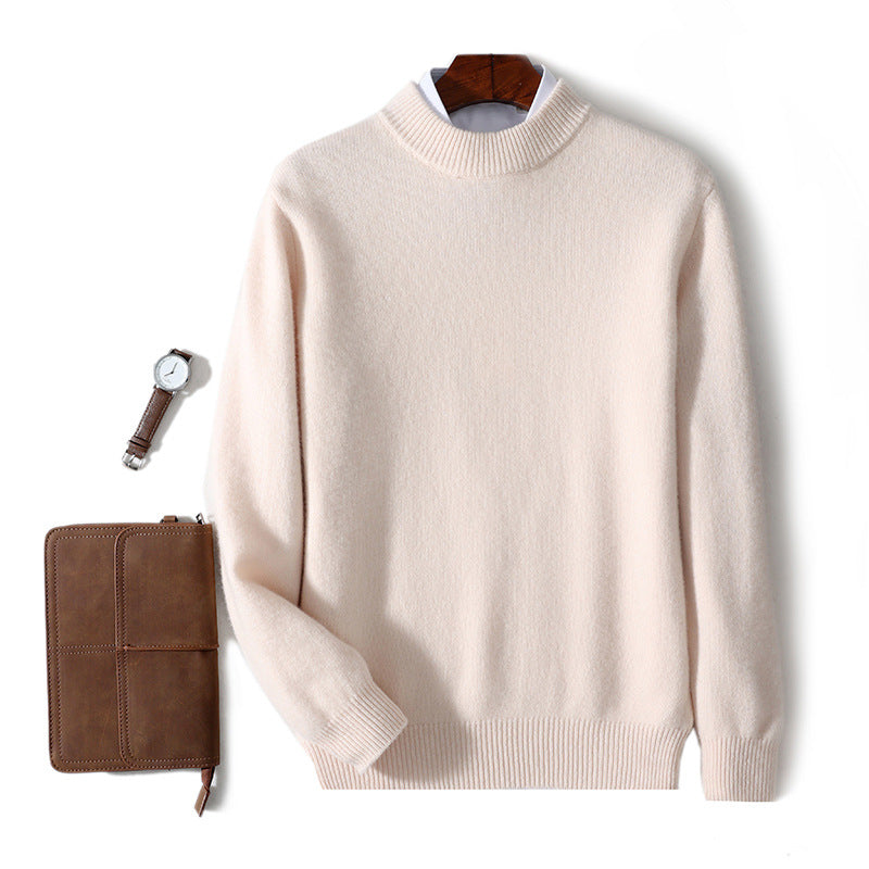 Men's Wool Sweater, Stand-Up Collar, Business Casual