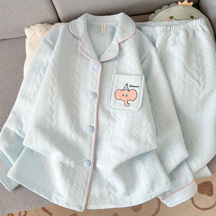 Women’s Pyjama Set with Air Layer Insulation and Cartoon Print