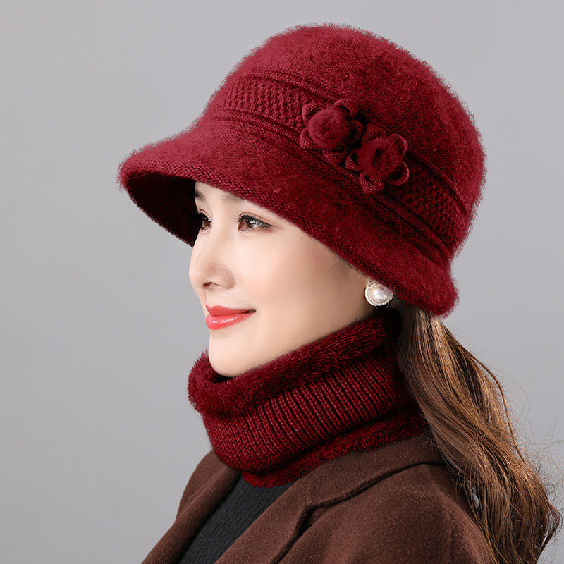 Women's Bell Hat and Scarf Set, warm, for Autumn and Winter