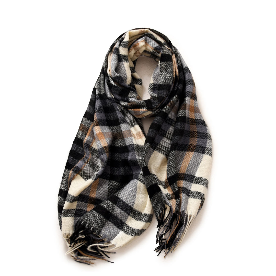 Checked scarf in cashmere look, warming