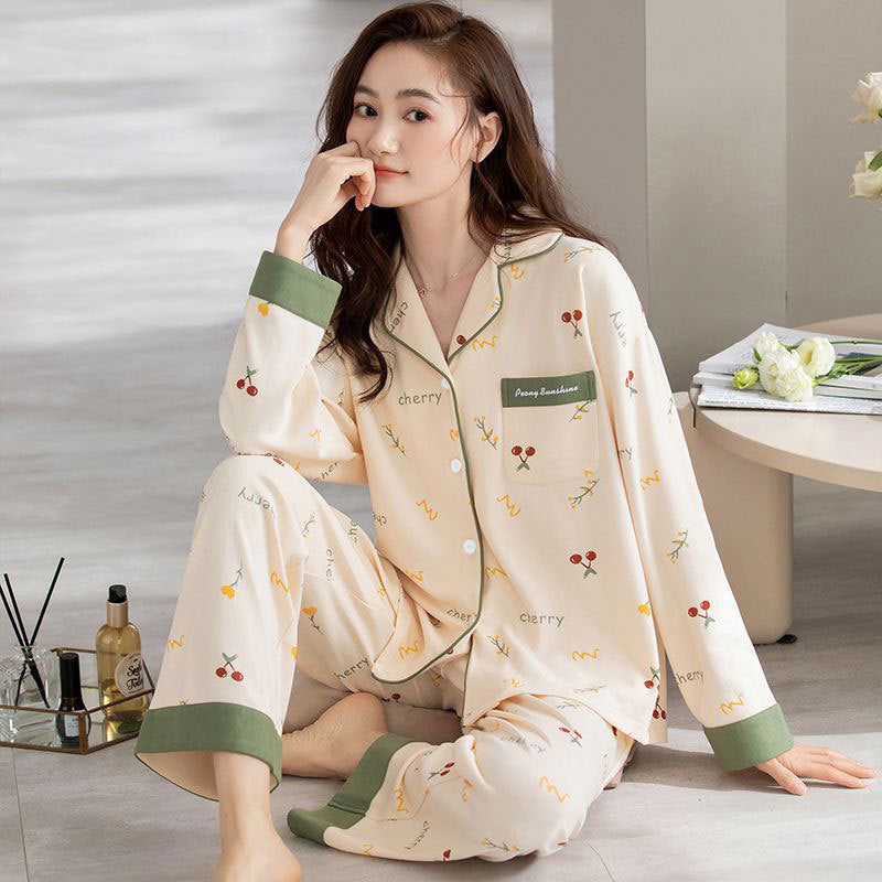 Lightweight women's pajamas, long sleeve, spring and autumn