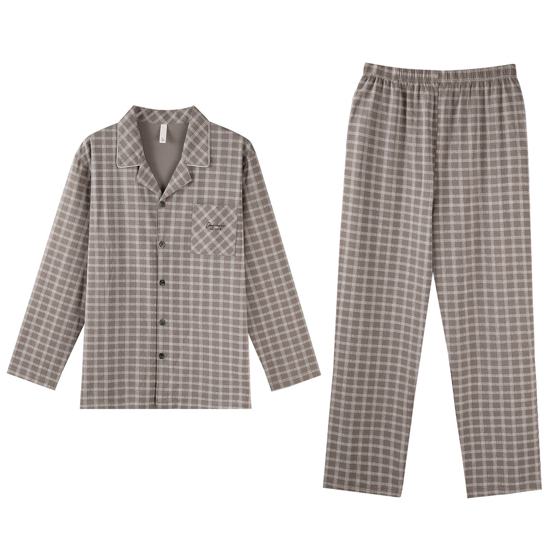 Men's Pajama Set, checkered, cotton, vintage style