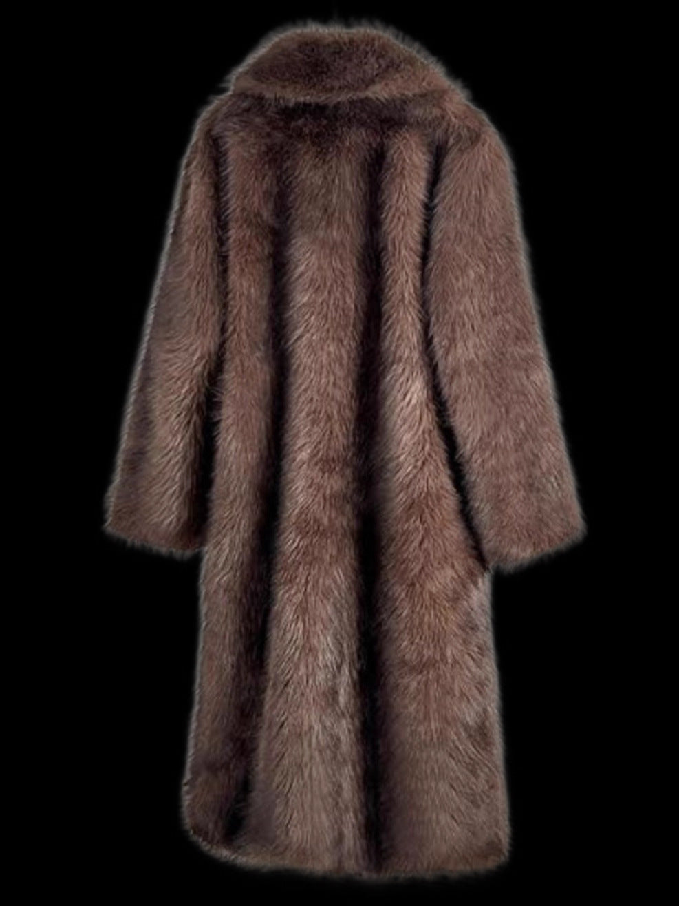 Long faux fur coat in fox fur look