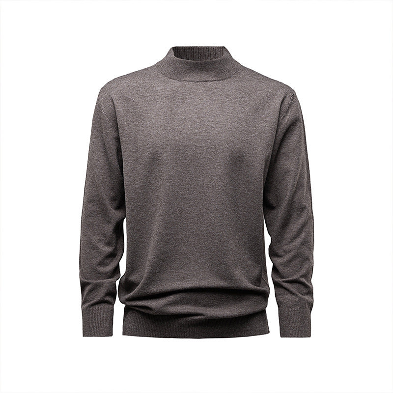 Men's sweater with stand-up collar, solid color