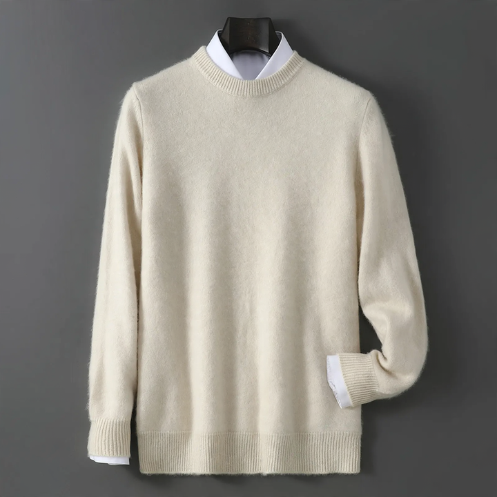 Men's knitted sweater, round neck, loose