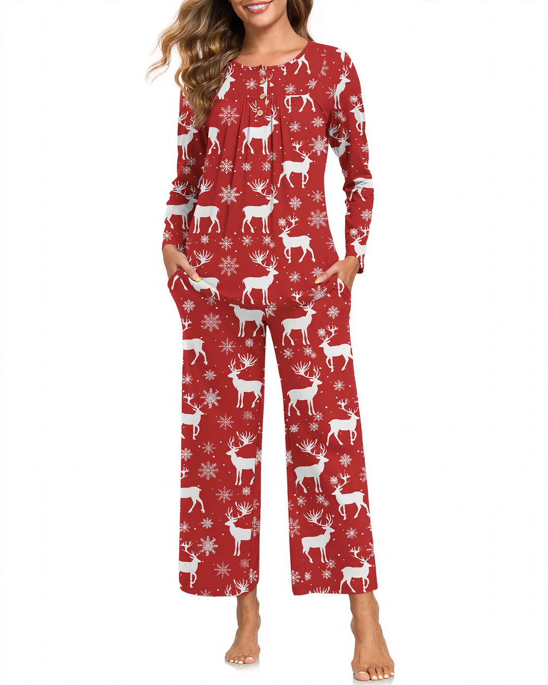 Ladies' Pajama Set, 2-piece, with Pockets