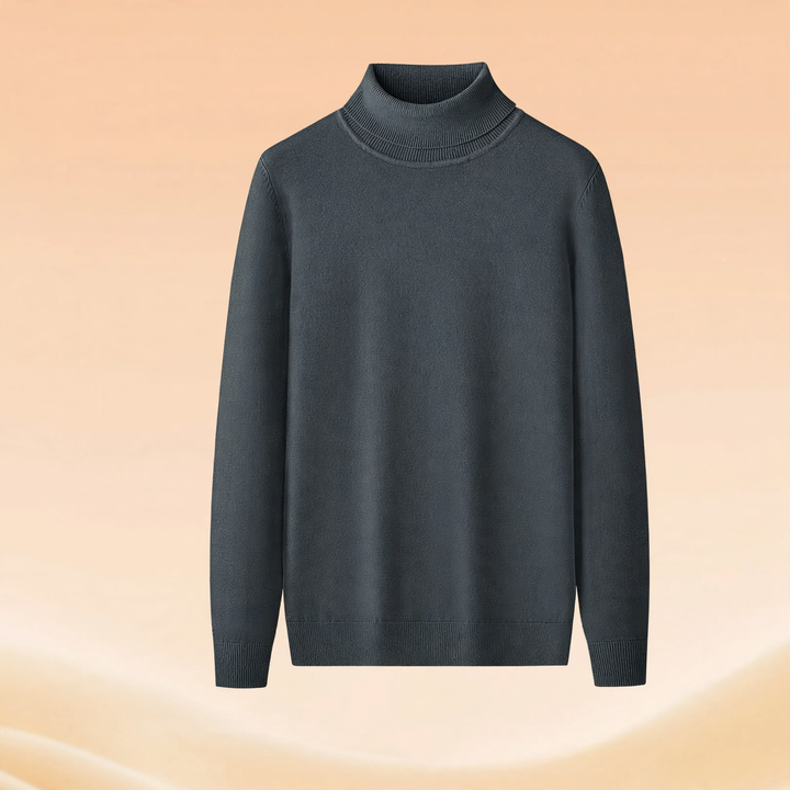 Warmer men's turtleneck sweater, lined
