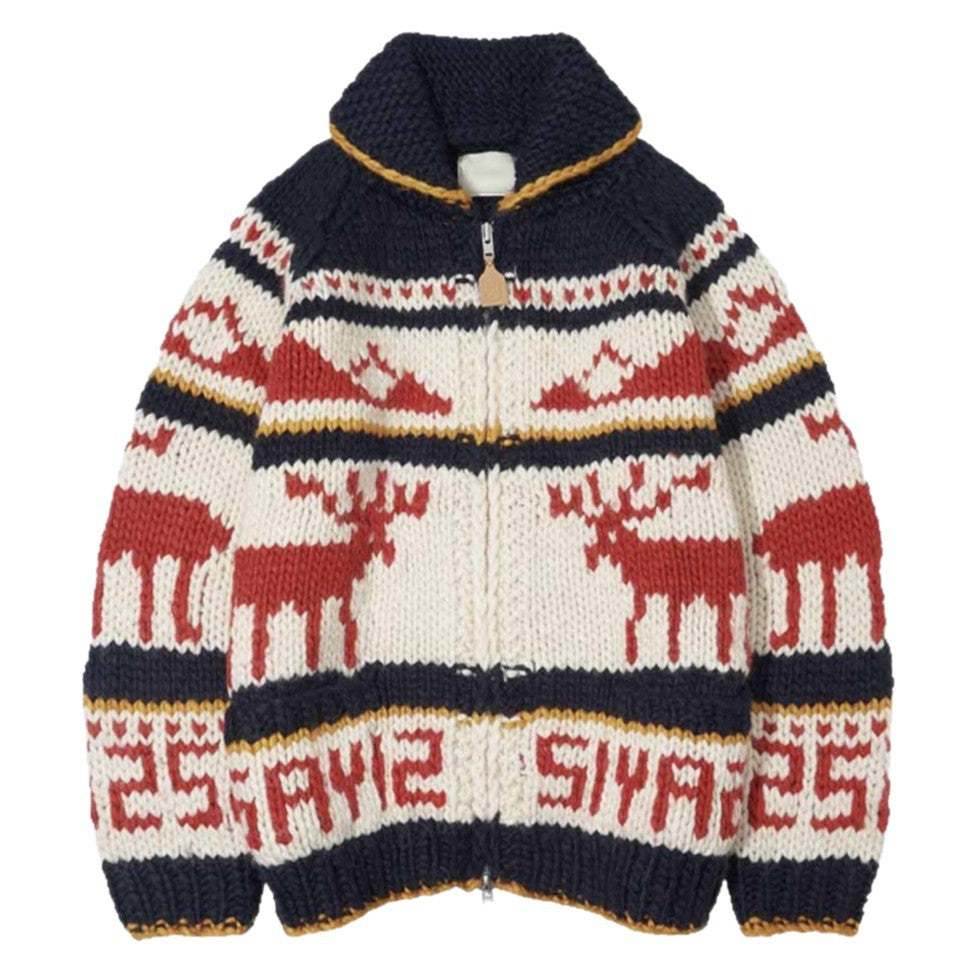 Women's cardigan in Korean style with reindeer motif