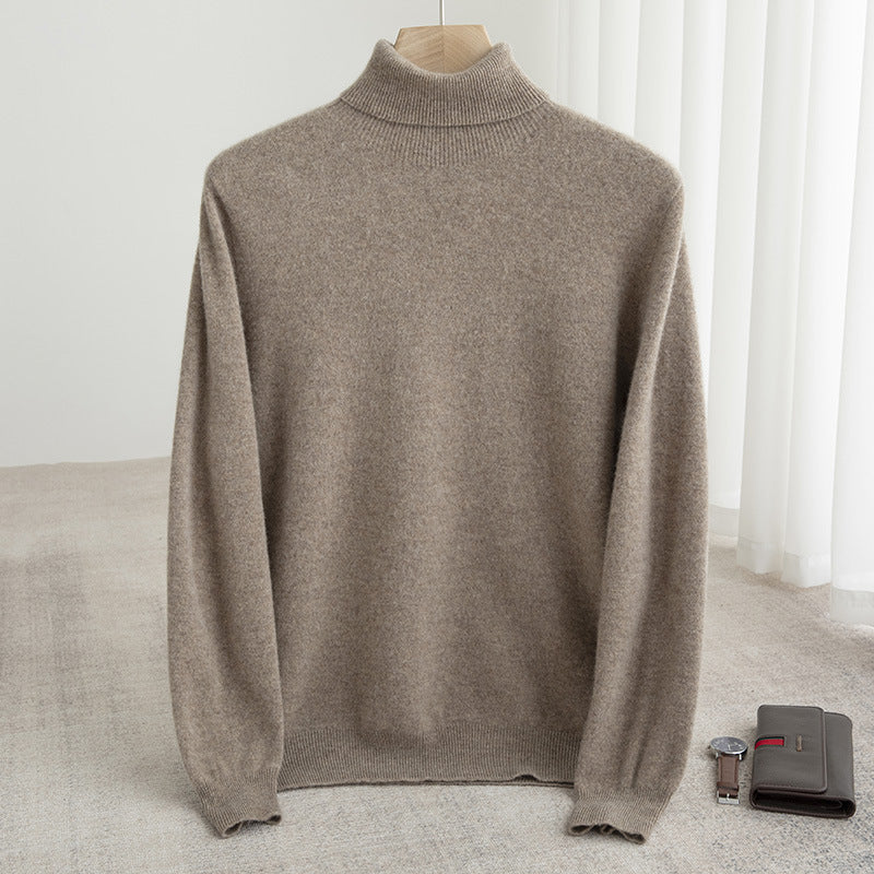 Men's turtleneck sweater made of 100% wool, seamless