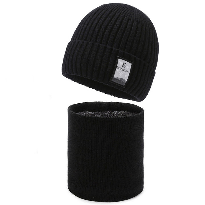 Men's knitted hat, lined, windproof, for winter