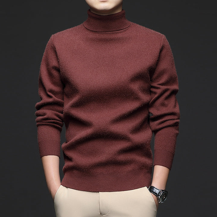 Men's turtleneck sweater, knitted, warm, for winter
