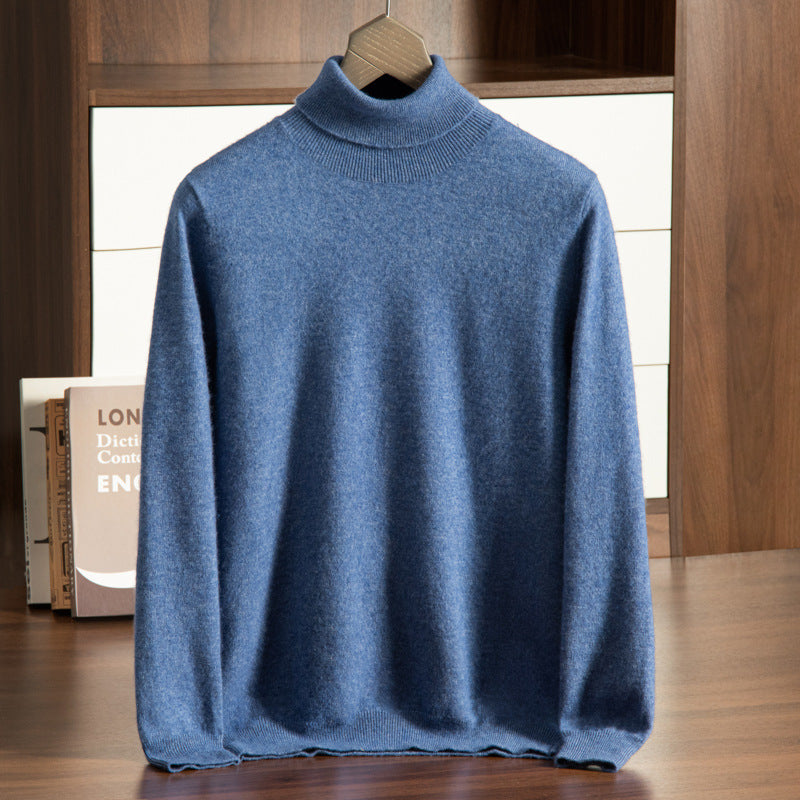 Men's Cashmere Sweater, Stand-Up Collar, Business Casual