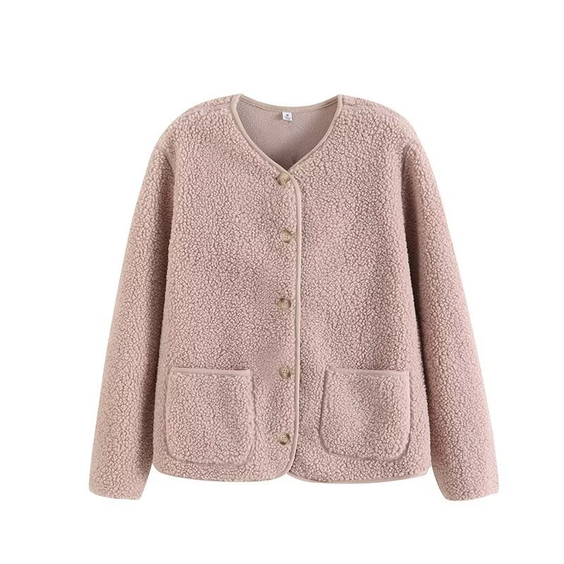 Fleece Jacket made of Lambskin Imitation
