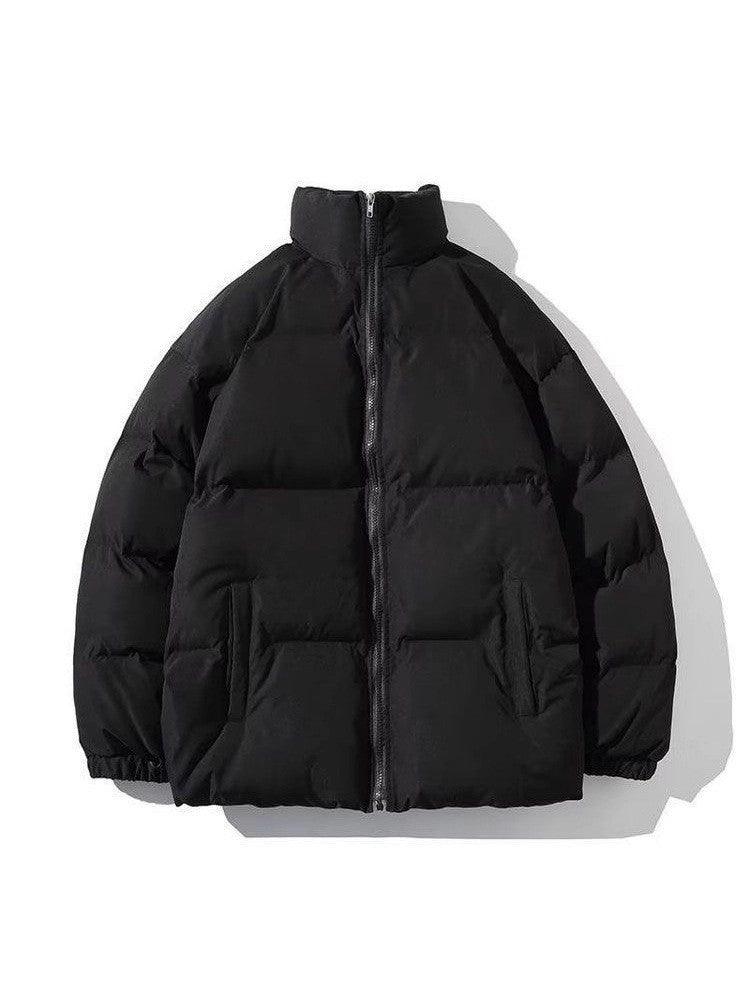Padded men's quilted jacket with stand-up collar