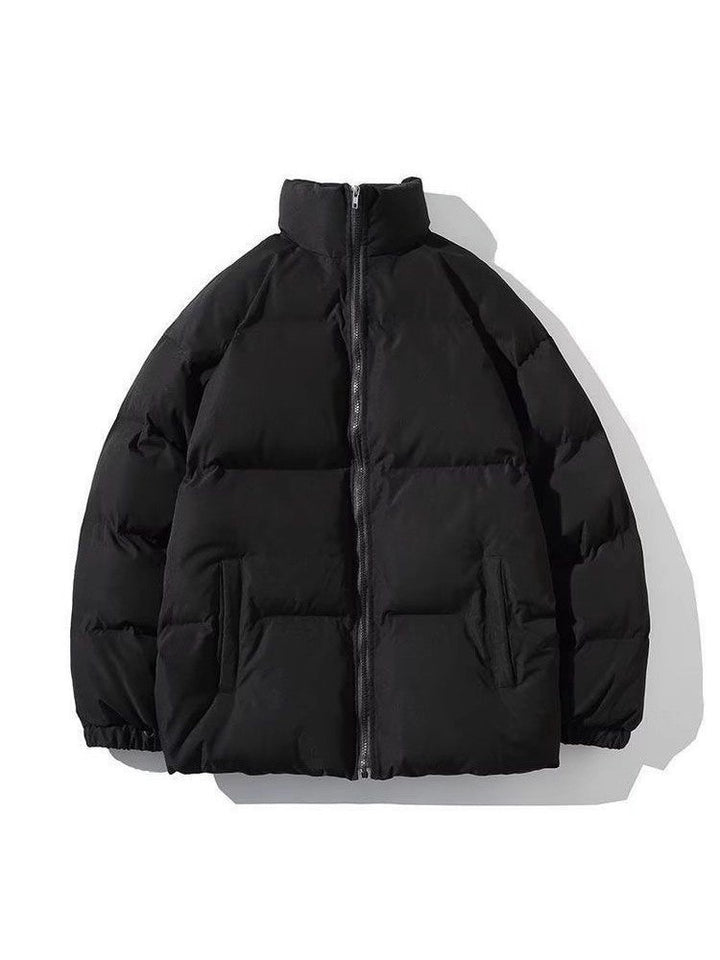 Padded men's quilted jacket with stand-up collar