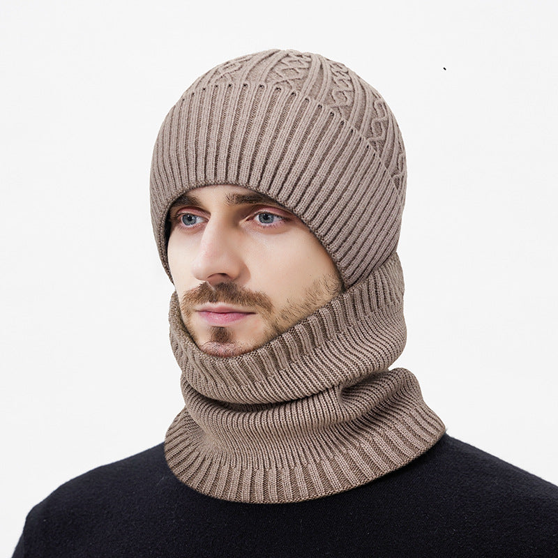 Knit hat and neck warmer set, One size