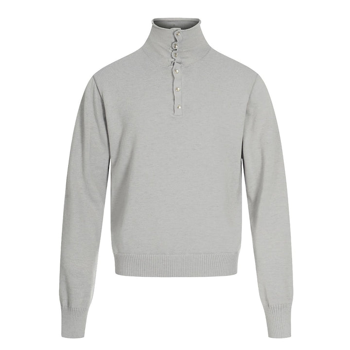 Unisex knitted sweater, oversized, stand-up collar