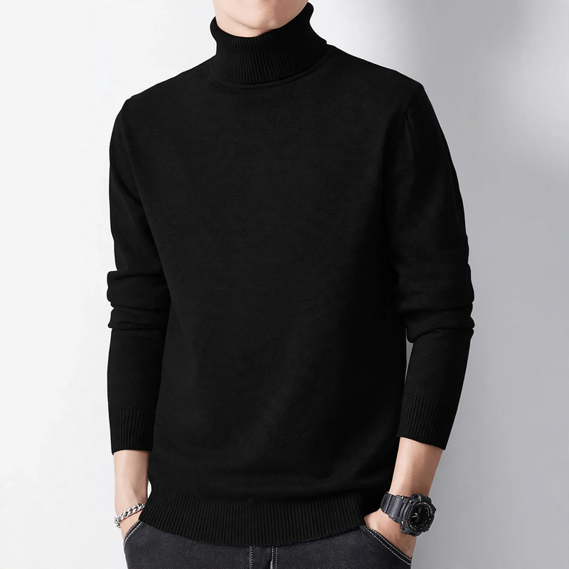 Men's sweater with crew neck and inner lining