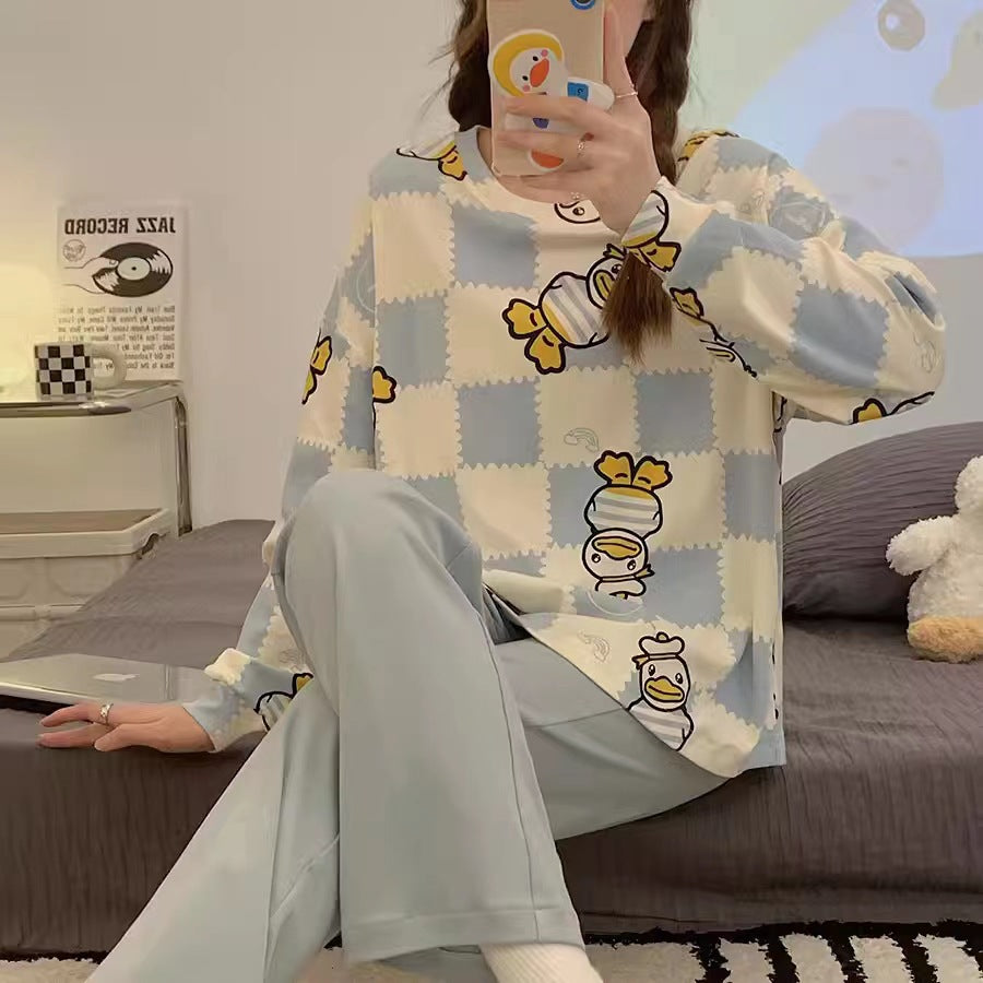Women's pajamas, long-sleeved, cartoon design