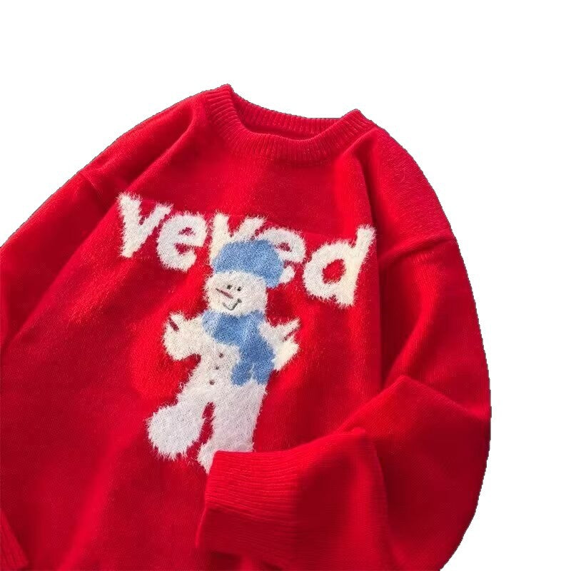Christmas knitted sweater for men, snowman motif