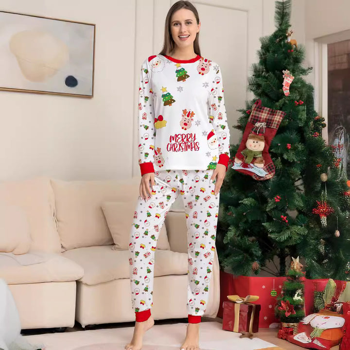 Christmas pajama set for families with Christmas tree motif