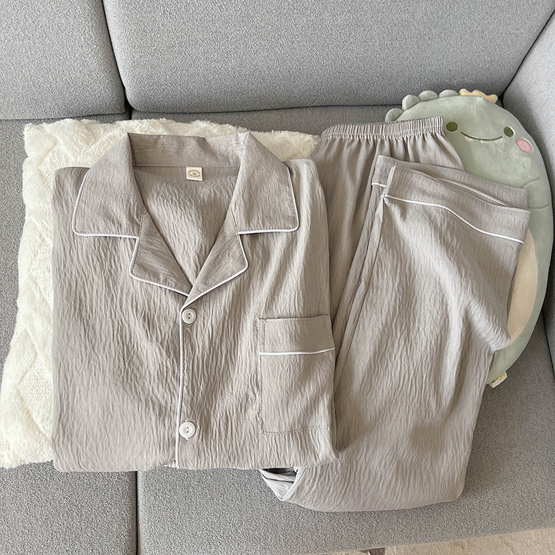 Men's pajama set made of cotton muslin, breathable