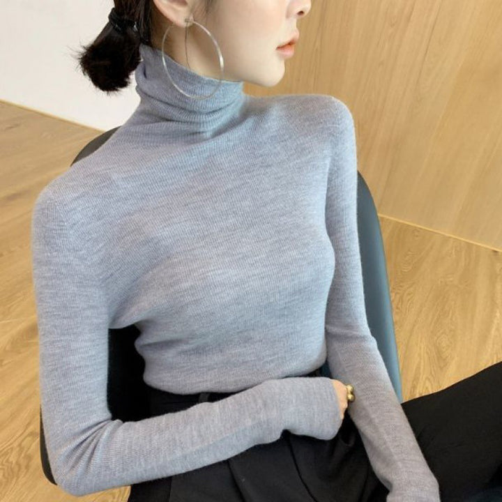 Fitted turtleneck sweater, various colors