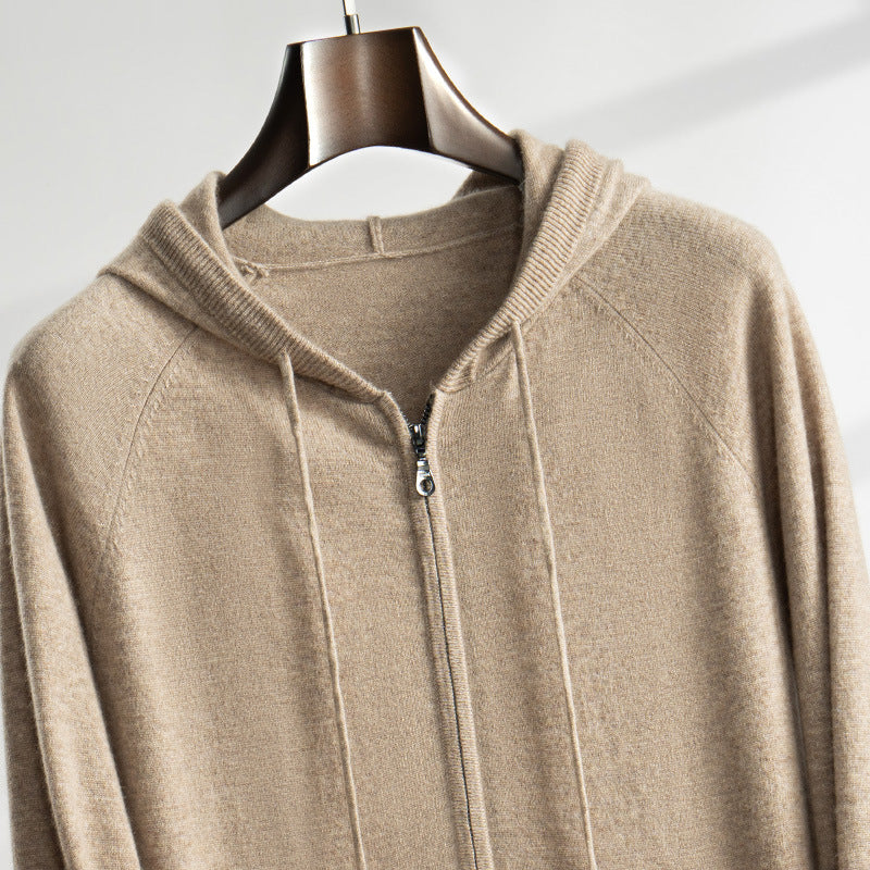 Men's Cashmere Cardigan with Hood