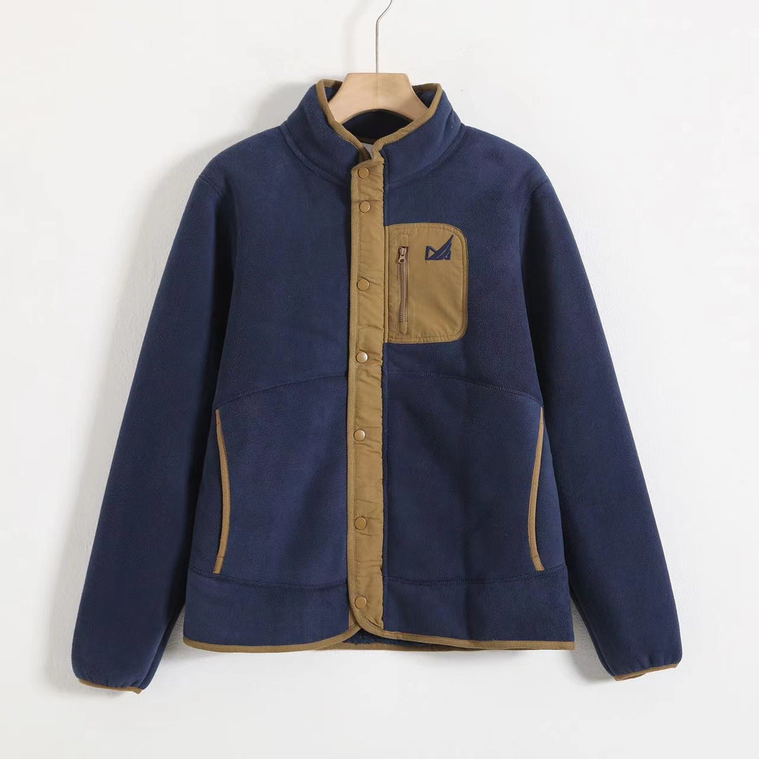 Unisex Teddy fleece jacket with stand-up collar