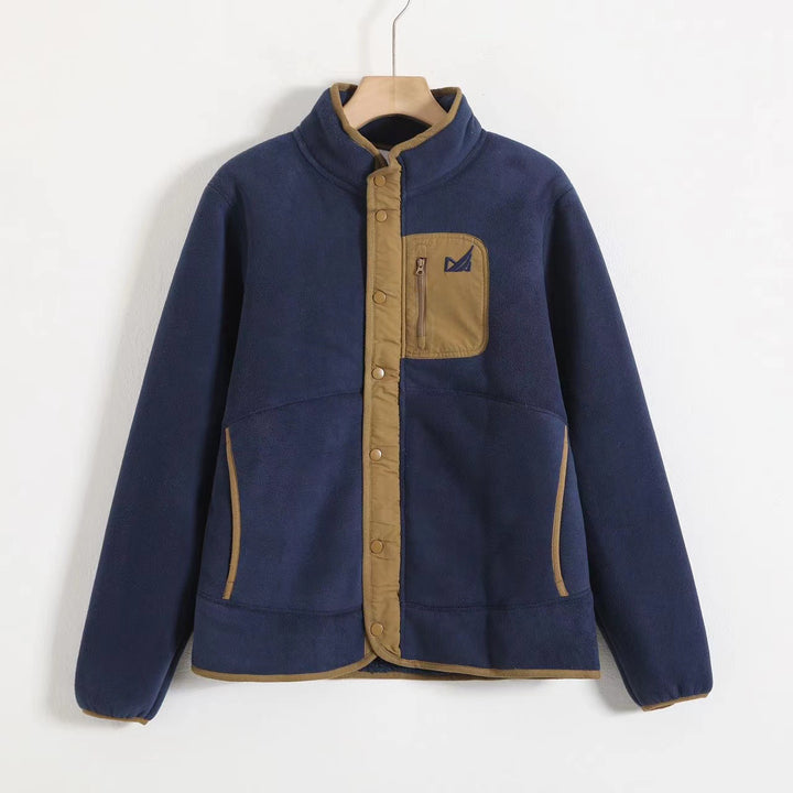 Unisex Teddy fleece jacket with stand-up collar