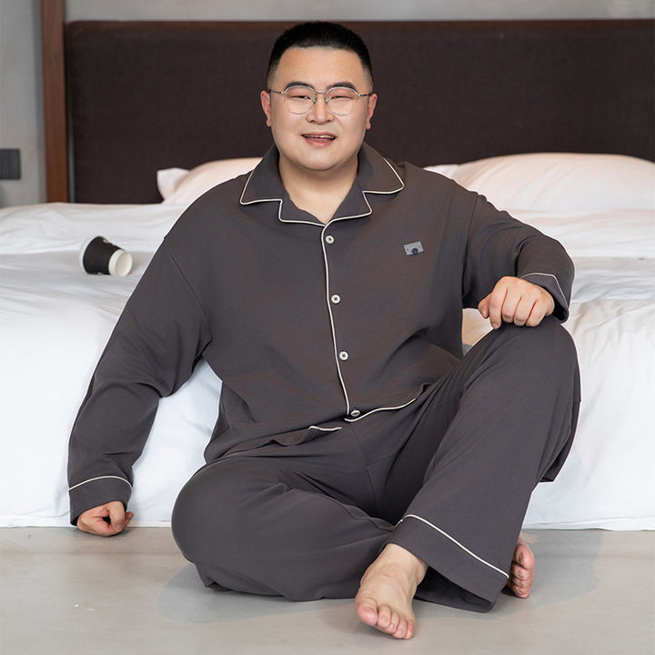 Men's Pajama Set, 100% Cotton, Long Sleeve, Plus Sizes