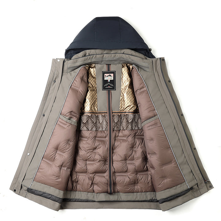 Men's down jacket with removable inner lining
