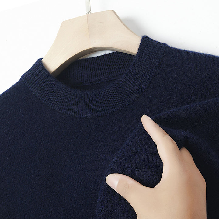 Men's cashmere sweater, solid color, warming