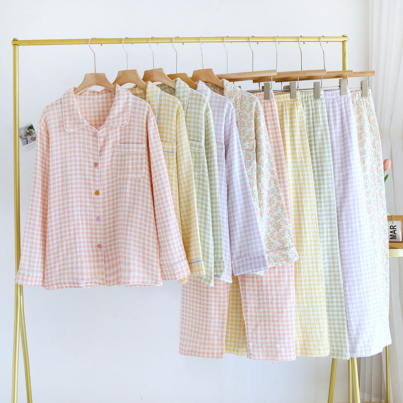 Women's pajamas, cotton muslin, long