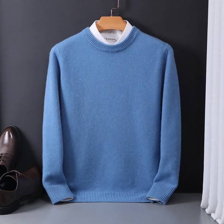 Men's knitted sweater, round neck, loose