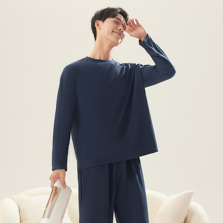 Waffle pique house suit for couples, long