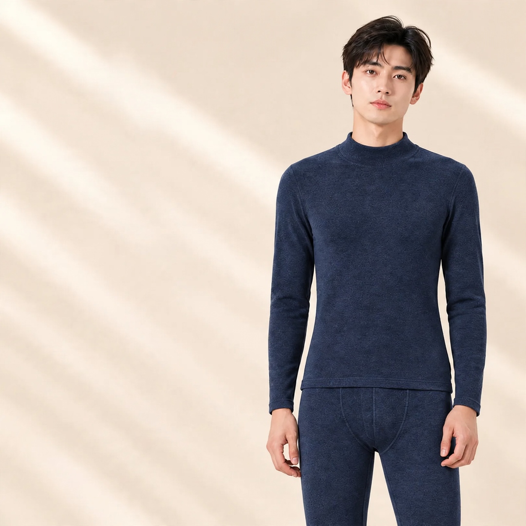 Thermal underwear set, padded, stand-up collar