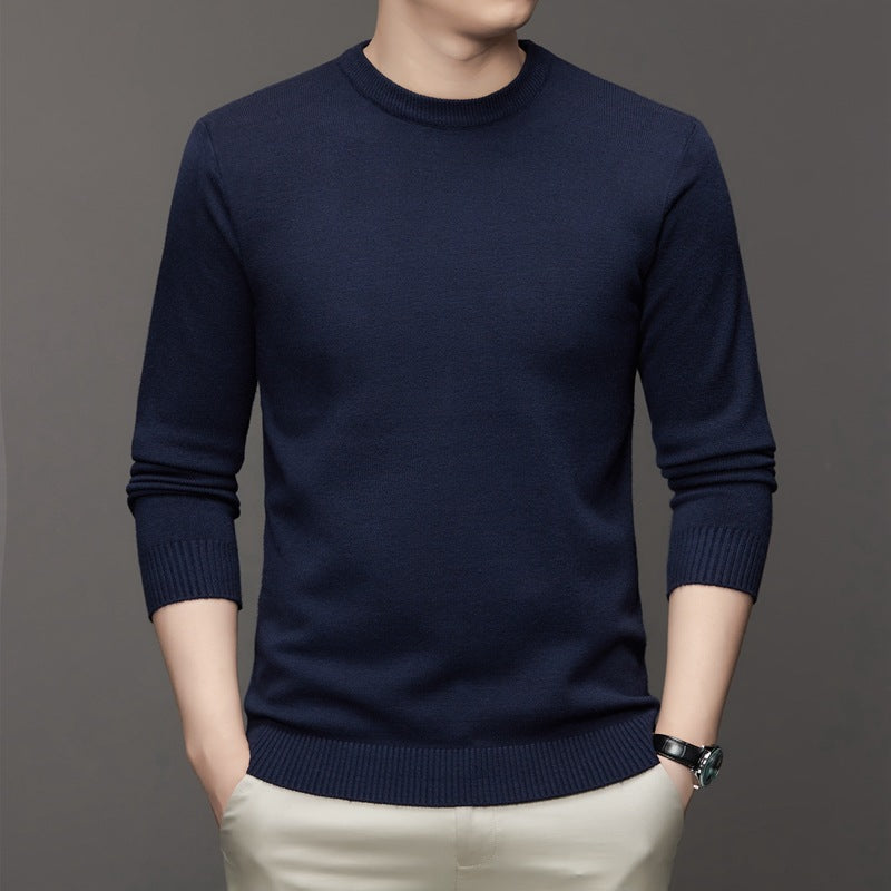 Men's knit sweater, stand-up collar, slim fit