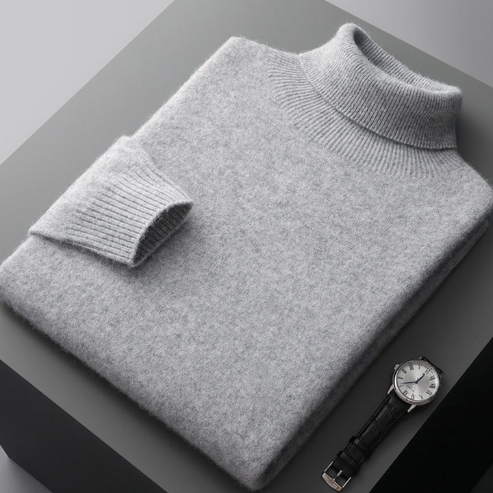 Men's wool pullover, roll neck, 350g, warm