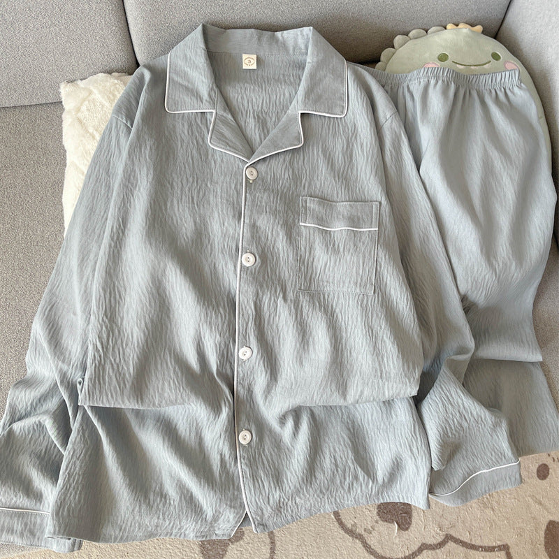 Men's pajama set made of cotton muslin, breathable