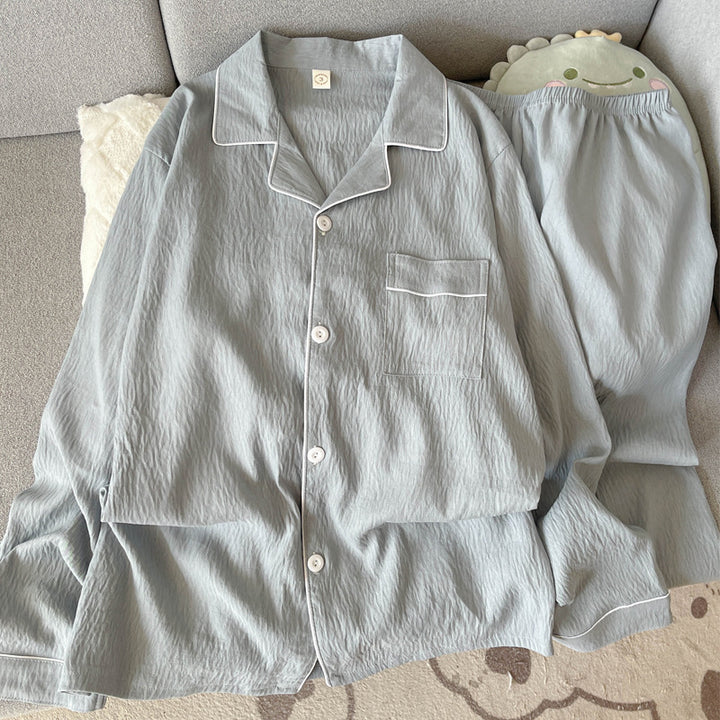 Men's pajama set made of cotton muslin, breathable