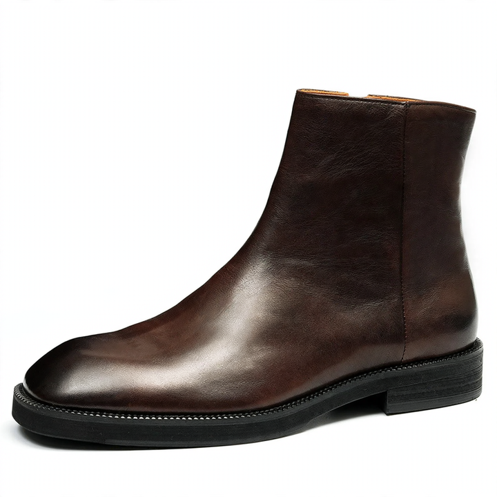 Men's Chelsea boots, cowhide leather, non-slip rubber sole