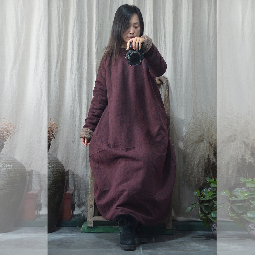 Padded women's coat in vintage style with toggle buttons