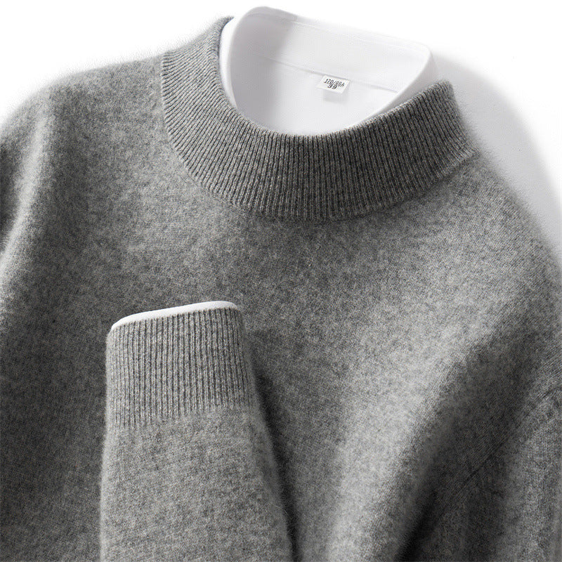 Men's cashmere sweater, 100% cashmere, stand-up collar