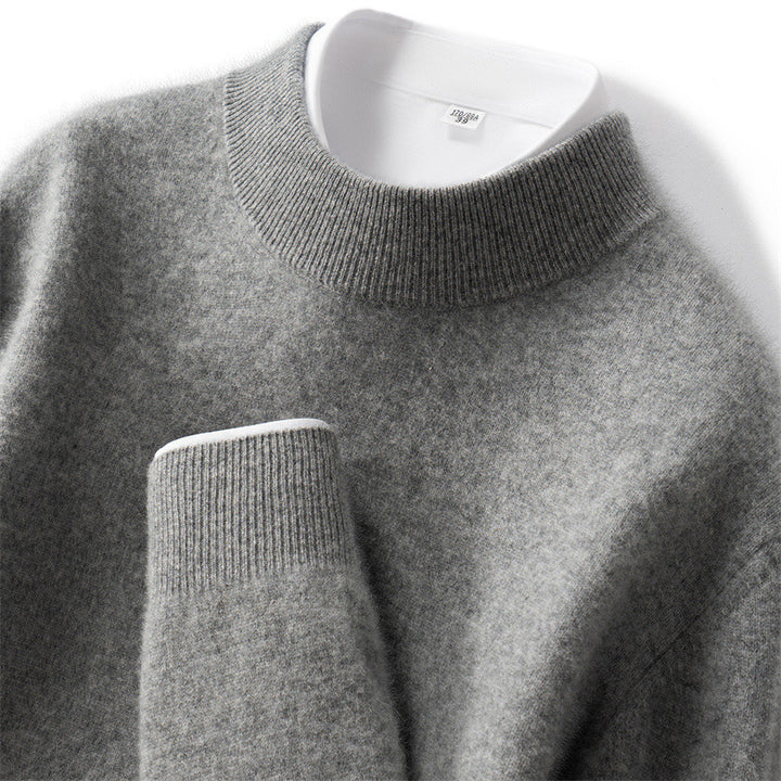 Men's cashmere sweater, 100% cashmere, stand-up collar